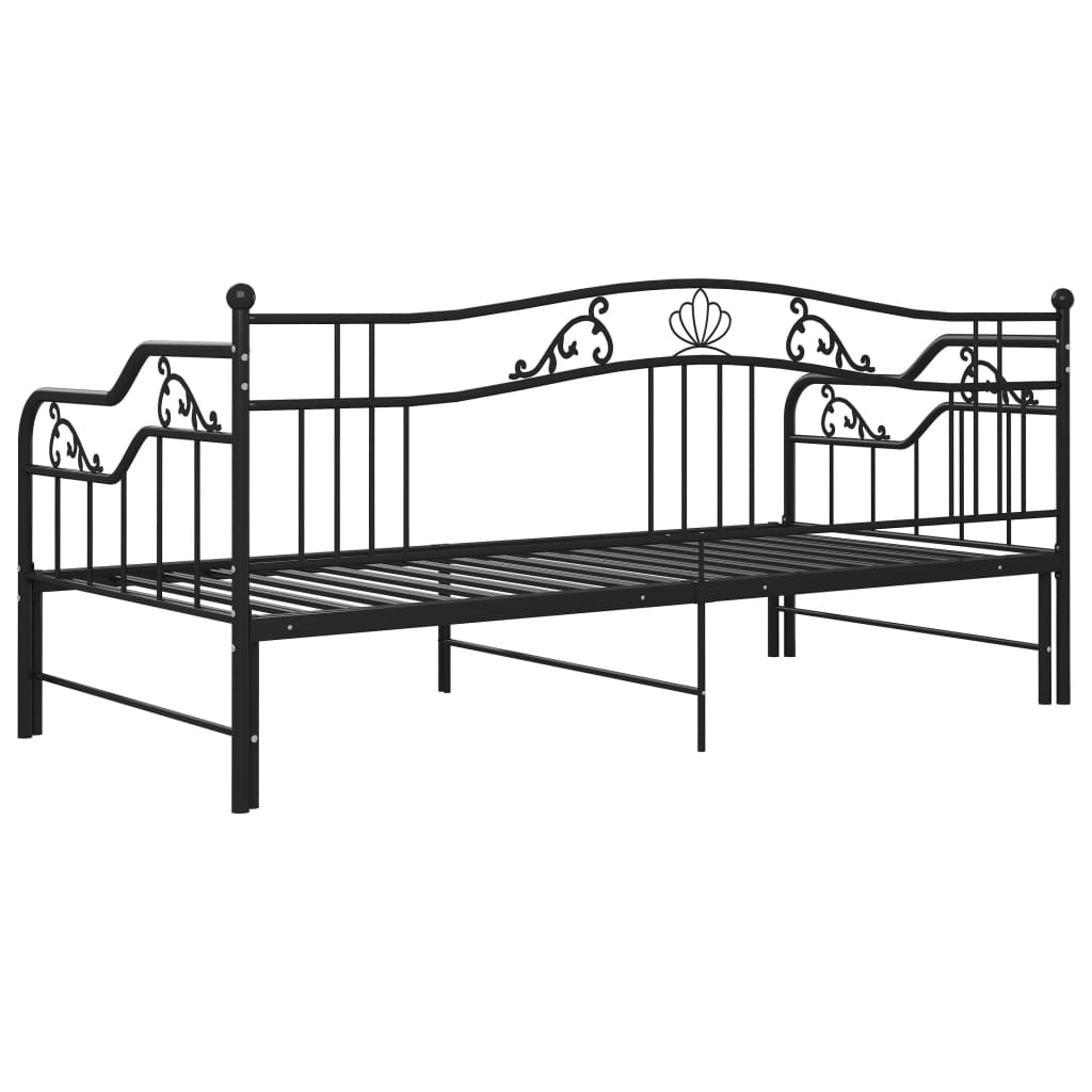 Cadre de canapé-lit extensible sans matelas Noir Métal 90x200cm - XIOS
