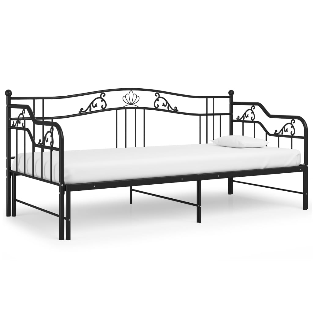 Cadre de canapé-lit extensible sans matelas Noir Métal 90x200cm - XIOS