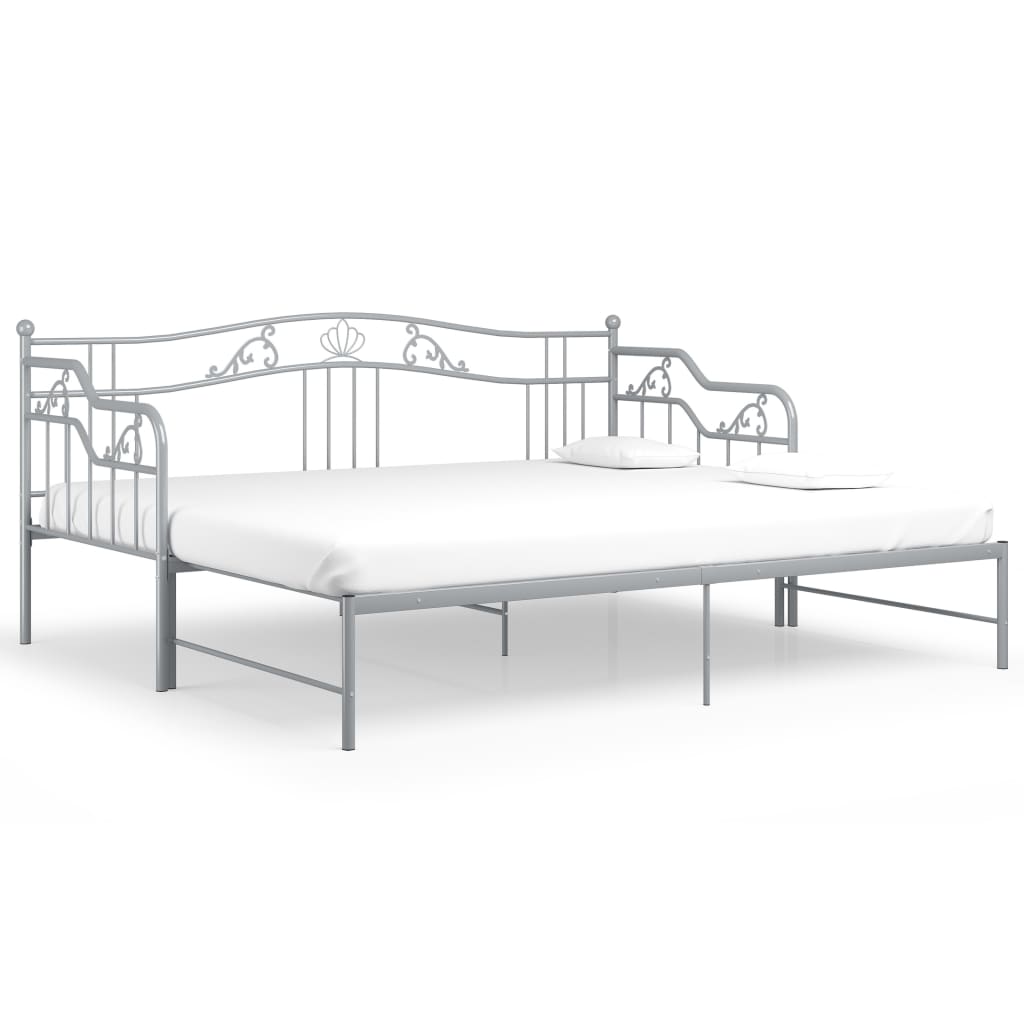 Cadre de canapé-lit extensible sans matelas gris métal 90x200cm - XIOS