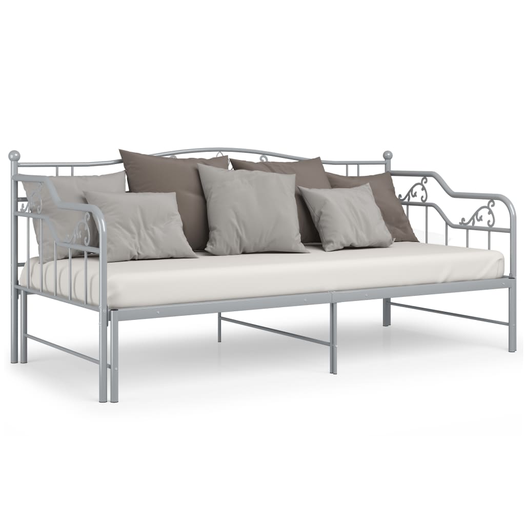 Cadre de canapé-lit extensible sans matelas gris métal 90x200cm - XIOS