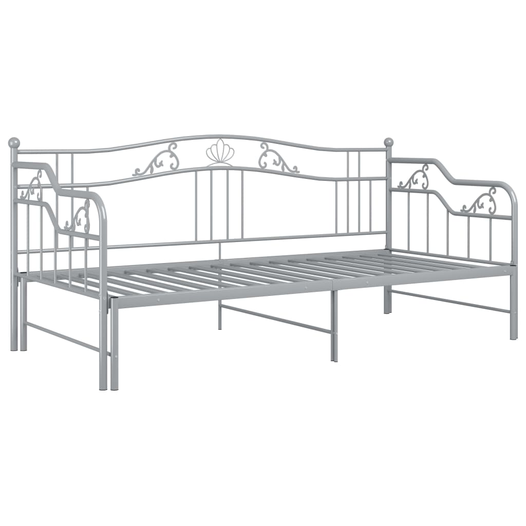 Cadre de canapé-lit extensible sans matelas gris métal 90x200cm - XIOS