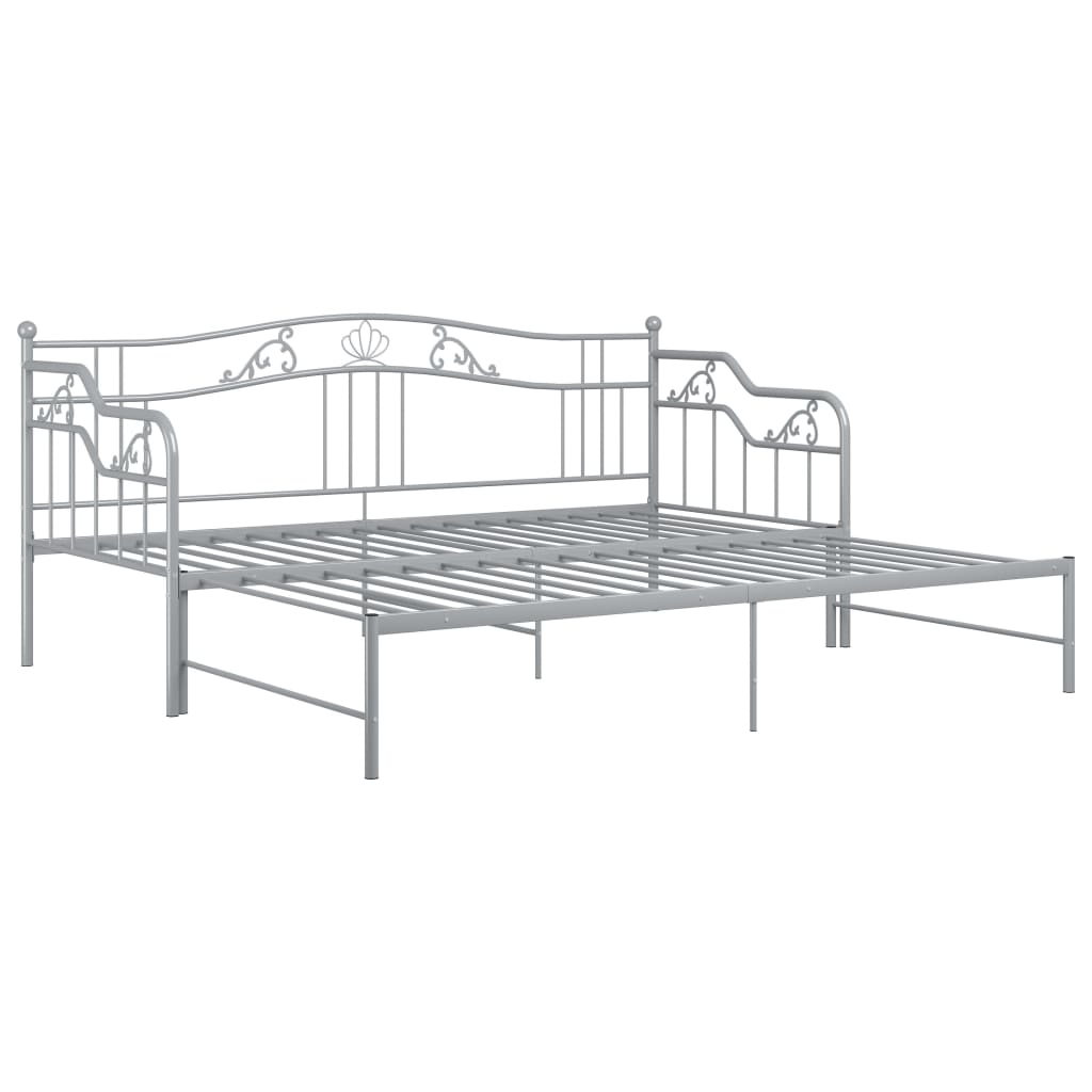Cadre de canapé-lit extensible sans matelas gris métal 90x200cm - XIOS