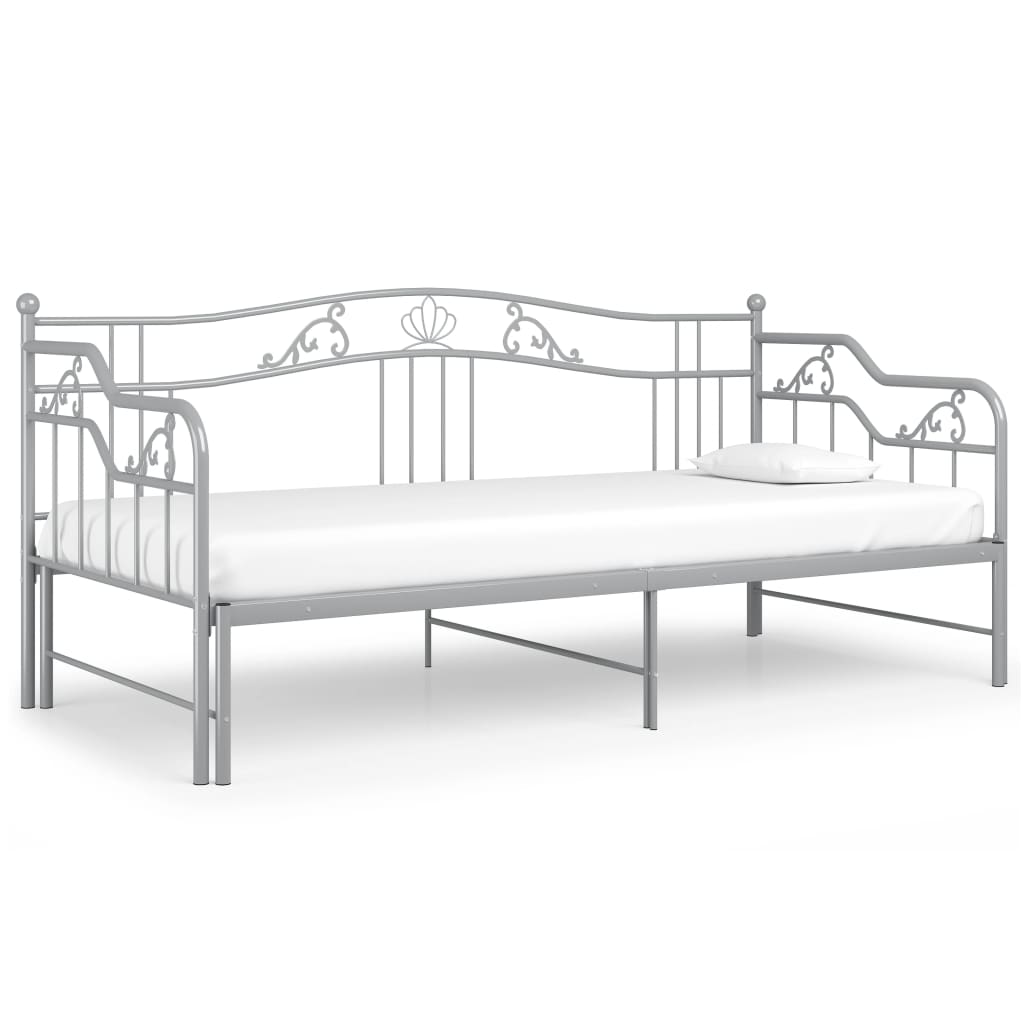 Cadre de canapé-lit extensible sans matelas gris métal 90x200cm - XIOS