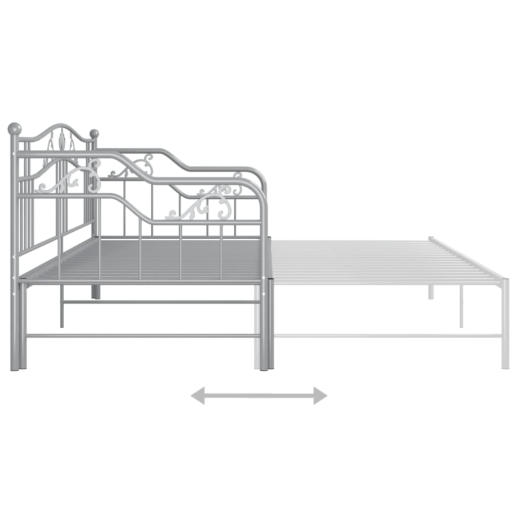 Cadre de canapé-lit extensible sans matelas gris métal 90x200cm - XIOS
