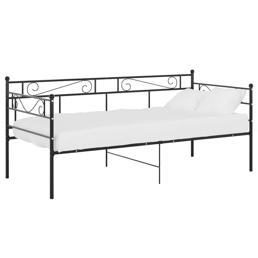 Cadre de canapé-lit sans matelas noir métal 90x200 cm - XIOS