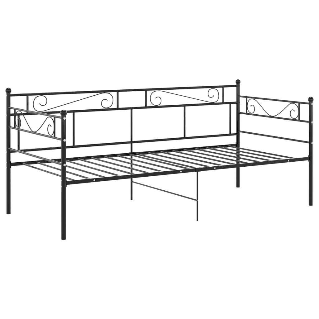 Cadre de canapé-lit sans matelas noir métal 90x200 cm - XIOS