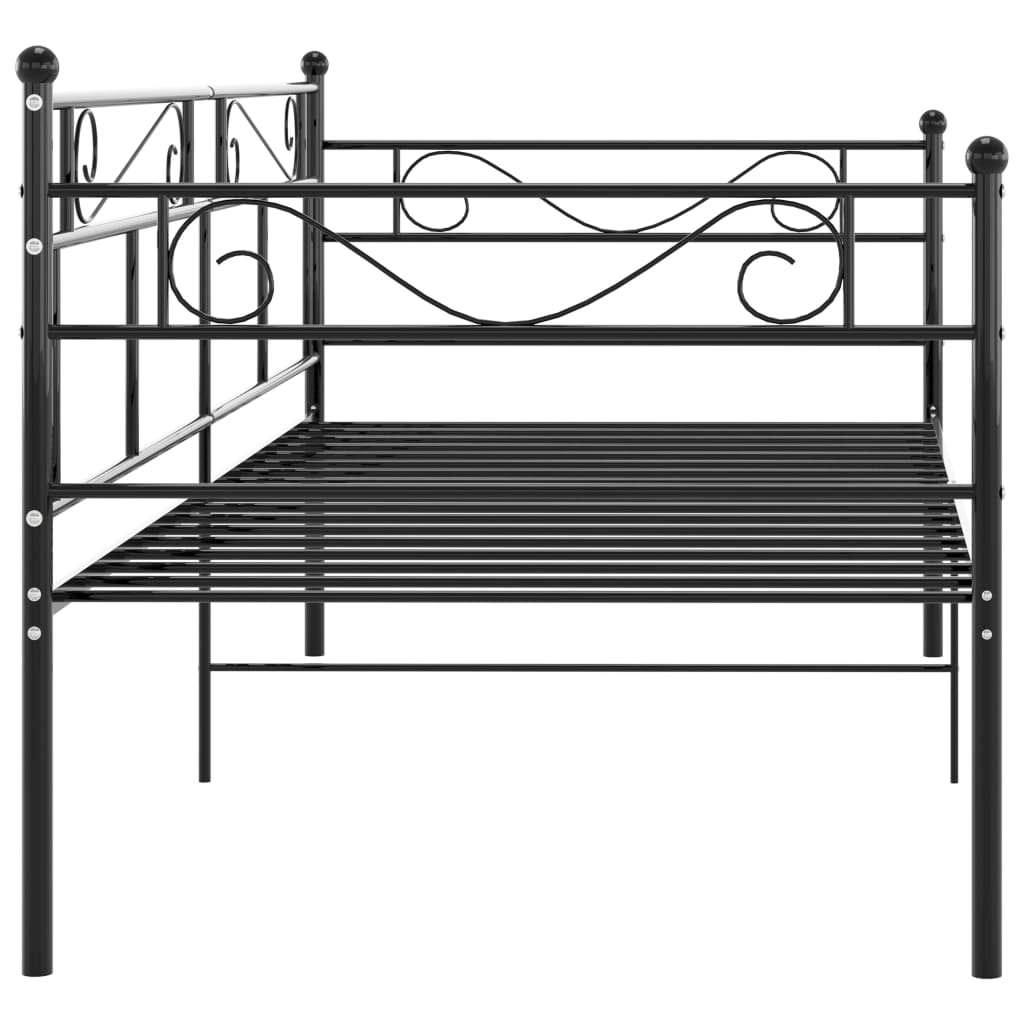 Cadre de canapé-lit sans matelas noir métal 90x200 cm - XIOS