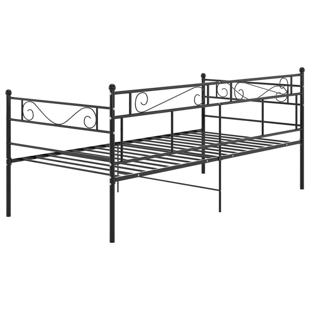 Cadre de canapé-lit sans matelas noir métal 90x200 cm - XIOS