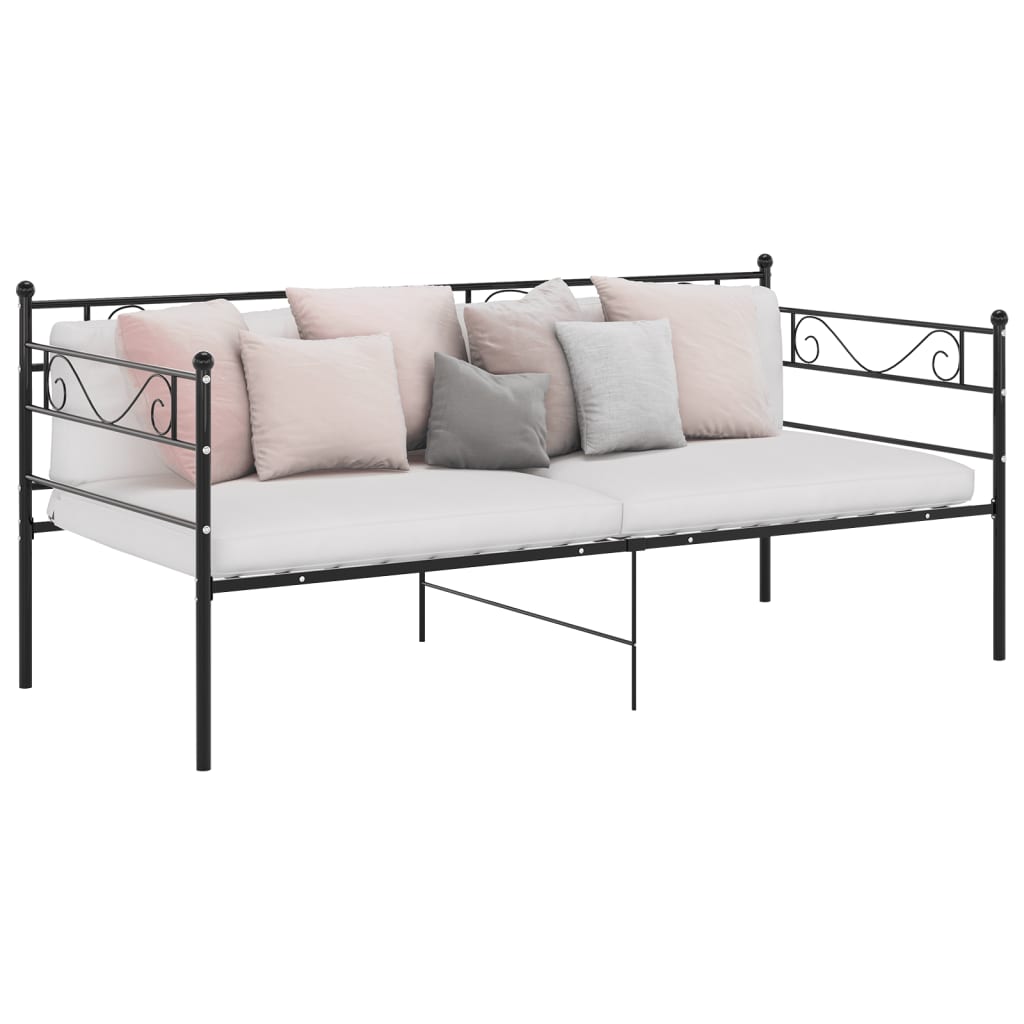 Cadre de canapé-lit sans matelas noir métal 90x200 cm - XIOS