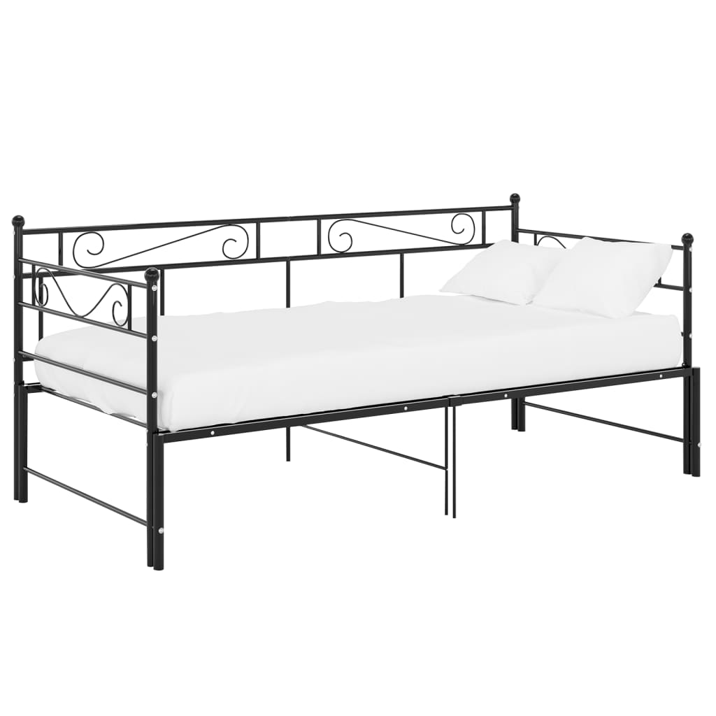 Cadre de canapé-lit extensible sans matelas Noir Métal 90x200cm - XIOS