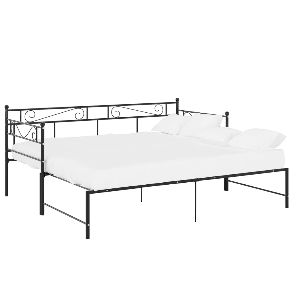 Cadre de canapé-lit extensible sans matelas Noir Métal 90x200cm - XIOS