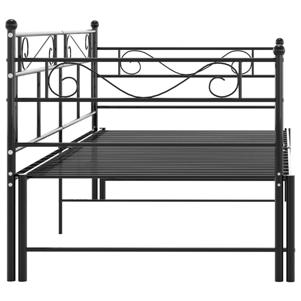 Cadre de canapé-lit extensible sans matelas Noir Métal 90x200cm - XIOS