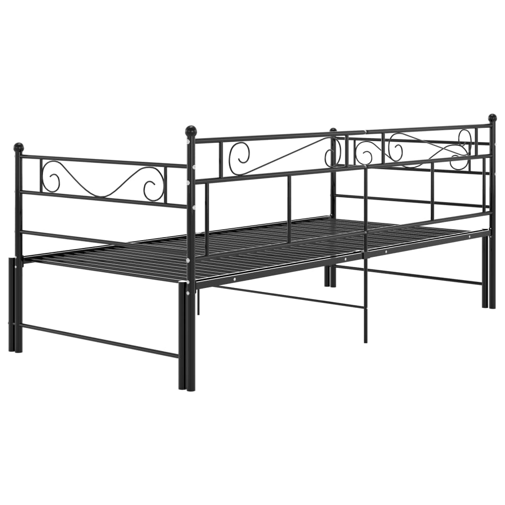 Cadre de canapé-lit extensible sans matelas Noir Métal 90x200cm - XIOS