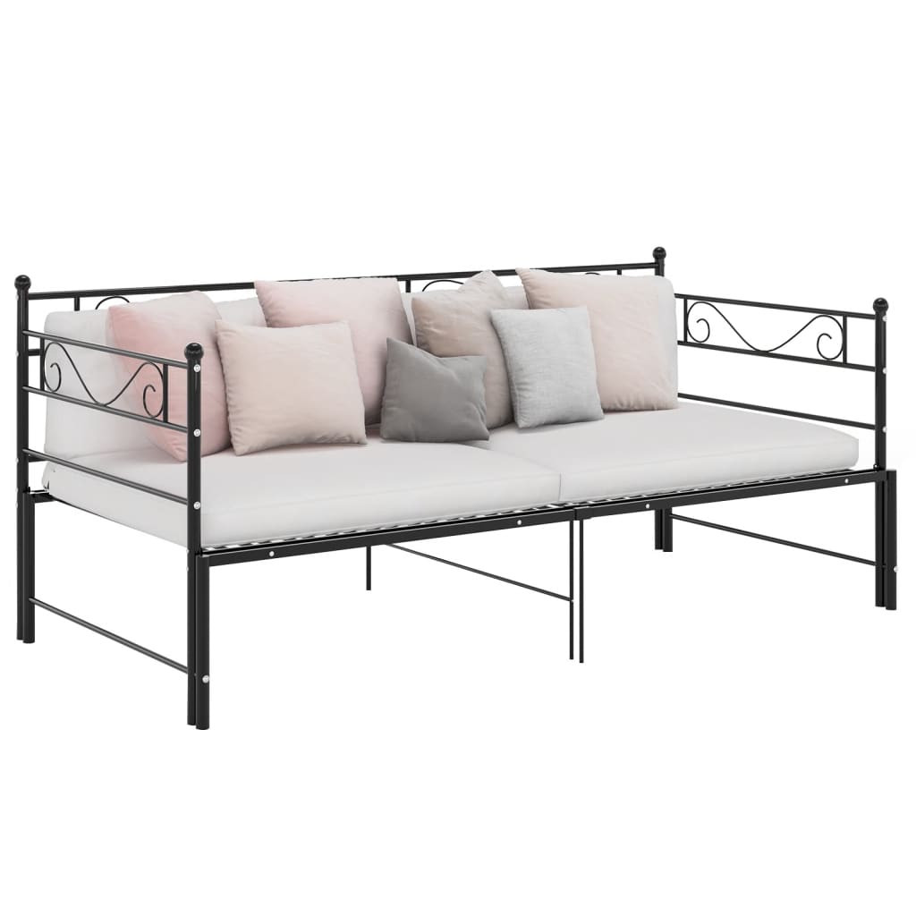 Cadre de canapé-lit extensible sans matelas Noir Métal 90x200cm - XIOS