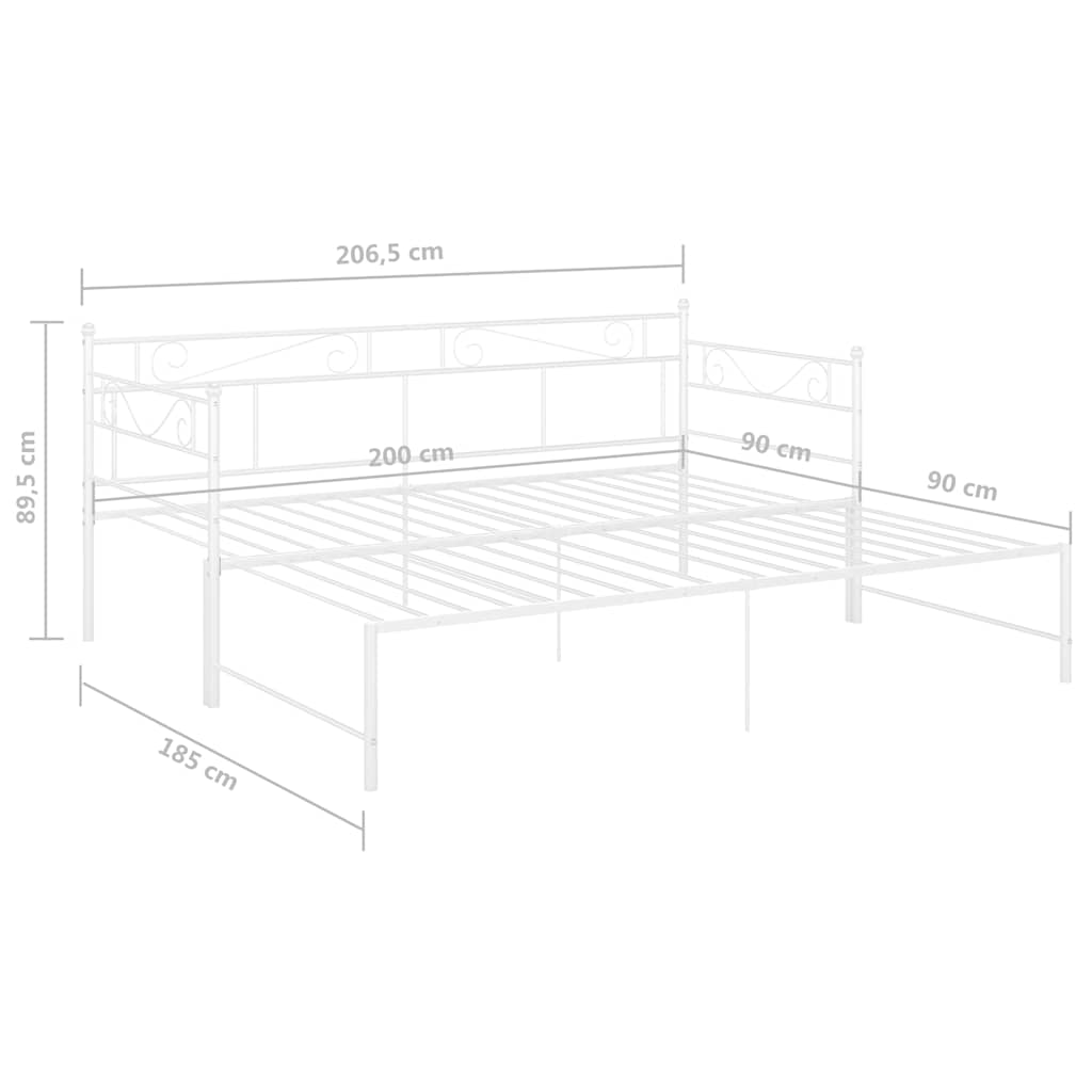 Cadre de canapé-lit extensible sans matelas blanc 90x200 cm - XIOS