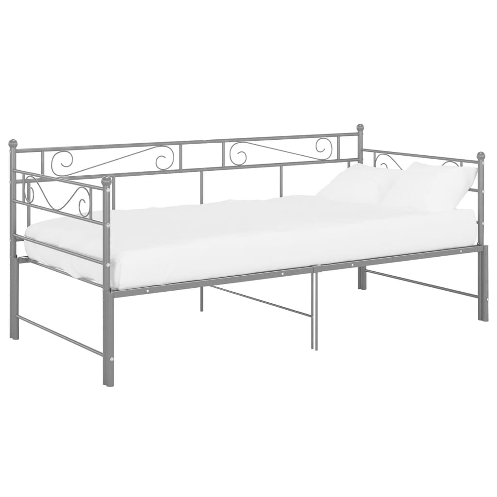 Cadre de canapé-lit extensible sans matelas gris métal 90x200cm - XIOS