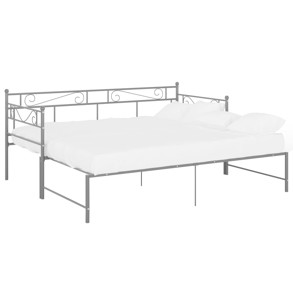 Cadre de canapé-lit extensible sans matelas gris métal 90x200cm - XIOS
