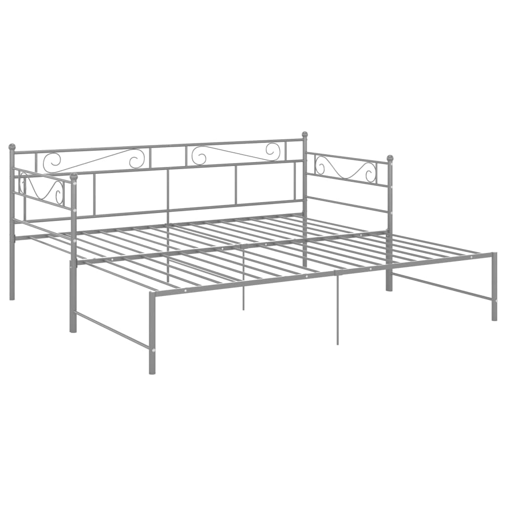 Cadre de canapé-lit extensible sans matelas gris métal 90x200cm - XIOS