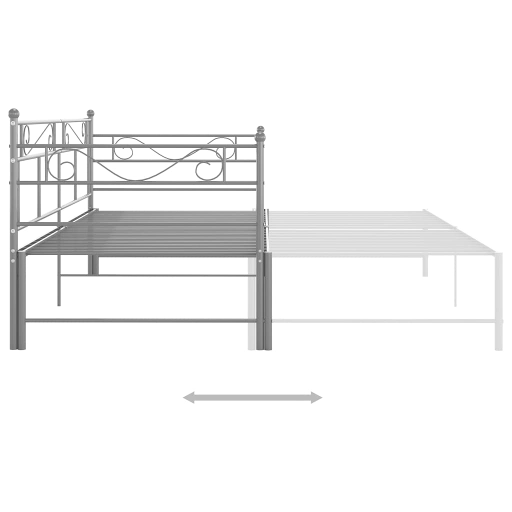 Cadre de canapé-lit extensible sans matelas gris métal 90x200cm - XIOS
