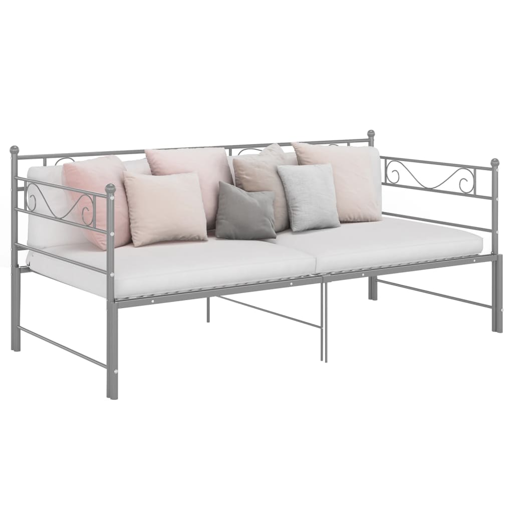 Cadre de canapé-lit extensible sans matelas gris métal 90x200cm - XIOS