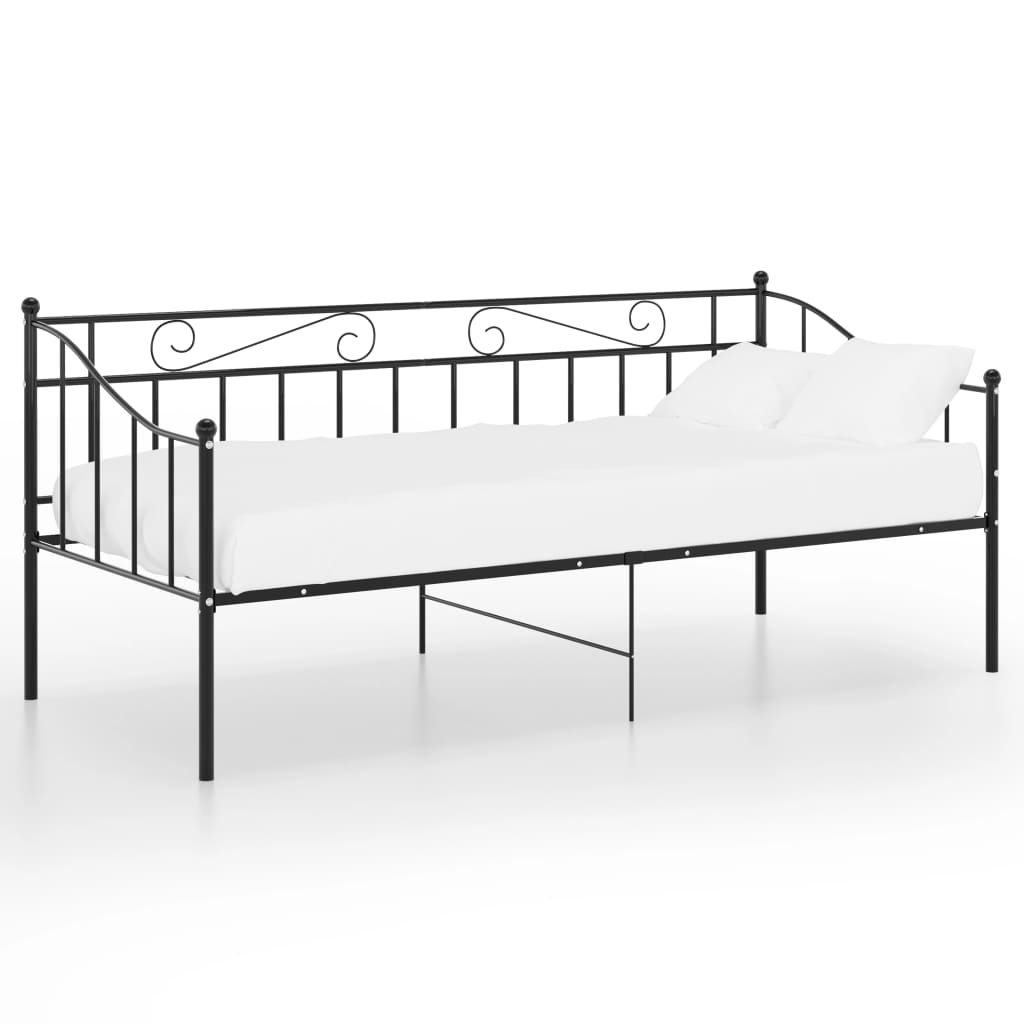 Cadre de canapé-lit sans matelas noir métal 90x200 cm - XIOS