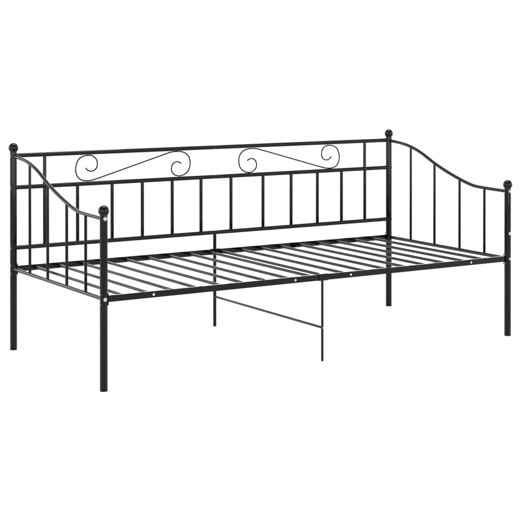 Cadre de canapé-lit sans matelas noir métal 90x200 cm - XIOS