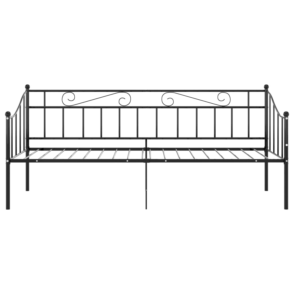 Cadre de canapé-lit sans matelas noir métal 90x200 cm - XIOS