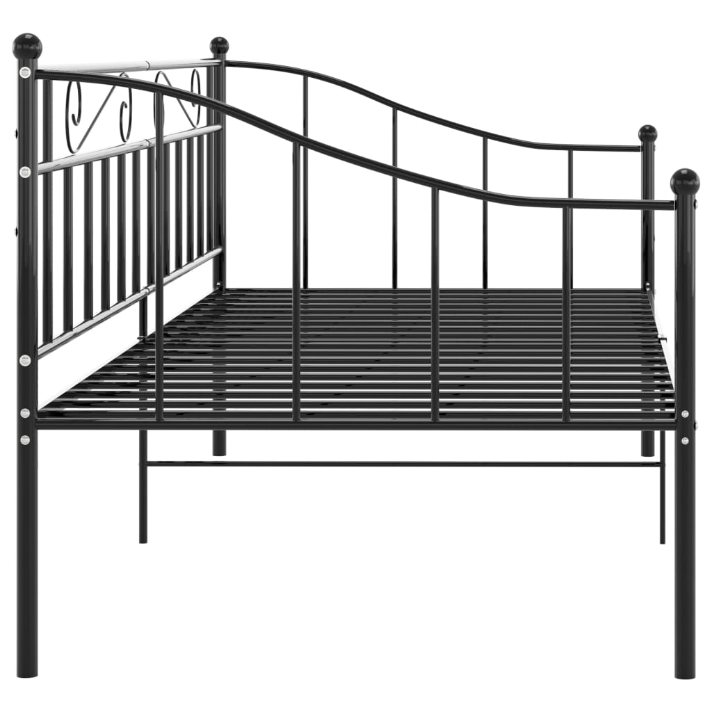 Cadre de canapé-lit sans matelas noir métal 90x200 cm - XIOS