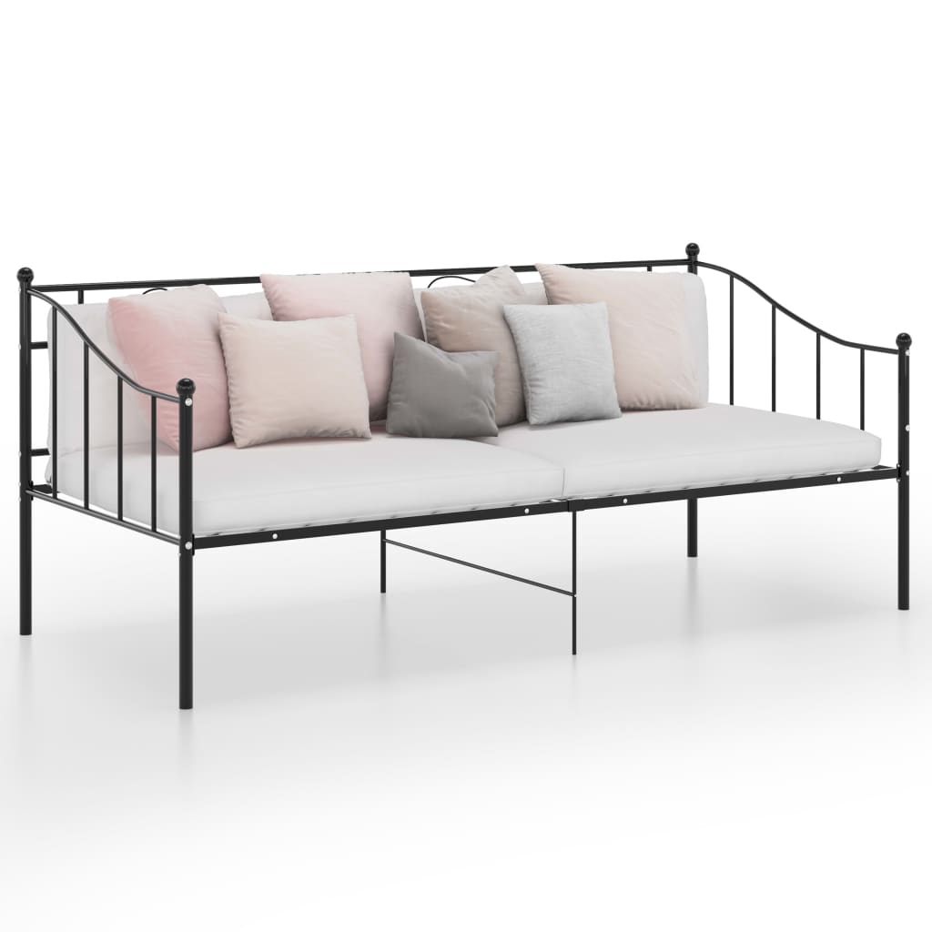 Cadre de canapé-lit sans matelas noir métal 90x200 cm - XIOS
