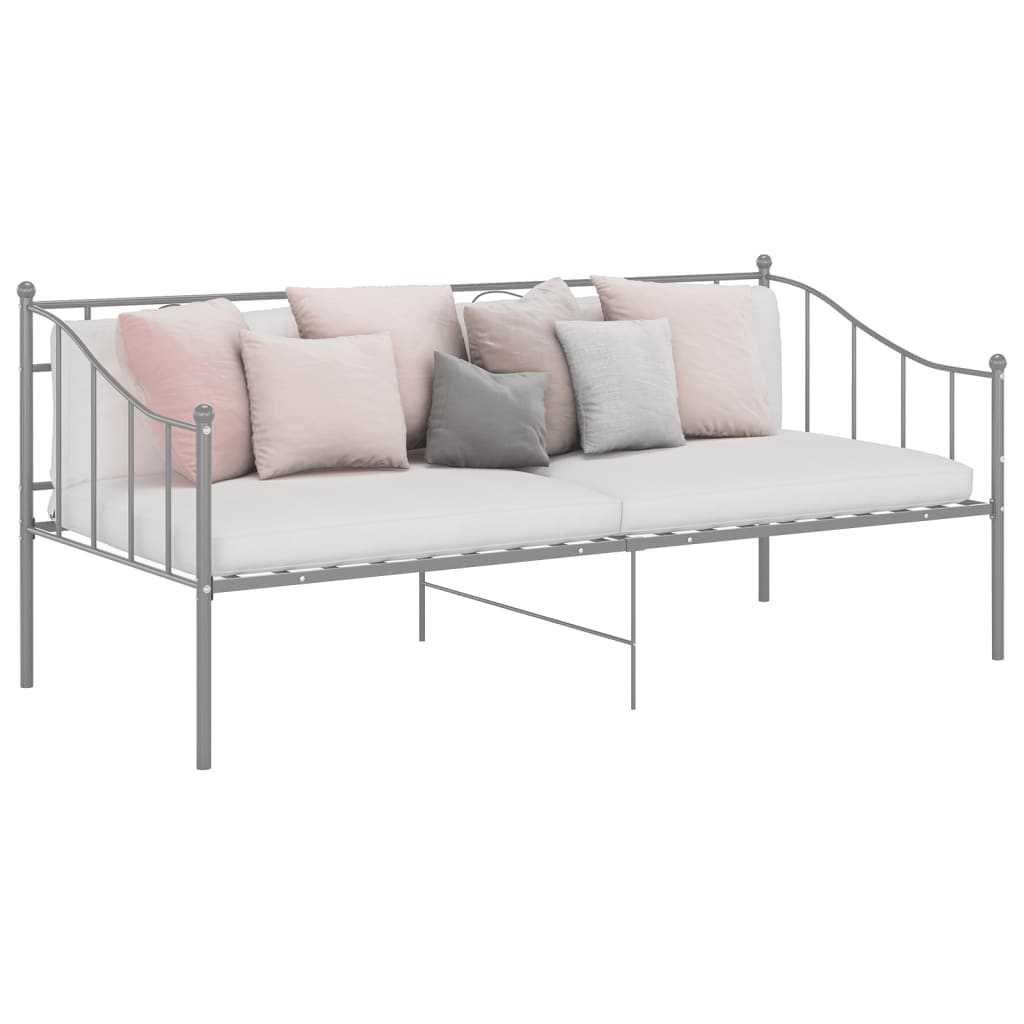 Cadre de canapé-lit sans matelas gris métal 90x200 cm - XIOS