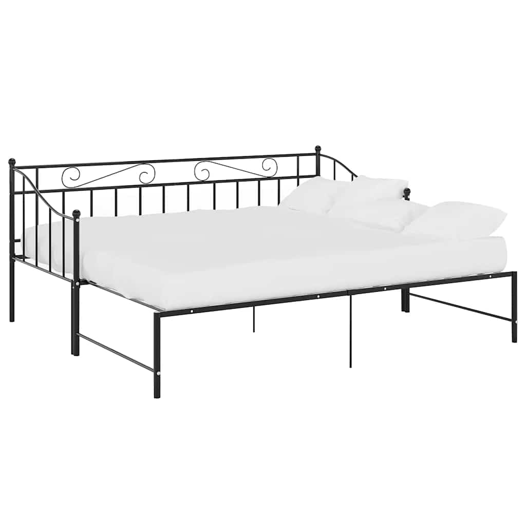 Cadre de canapé-lit extensible sans matelas Noir Métal 90x200cm - XIOS