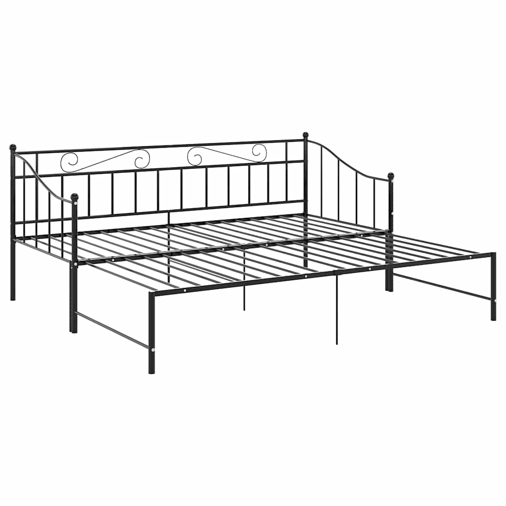 Cadre de canapé-lit extensible sans matelas Noir Métal 90x200cm - XIOS