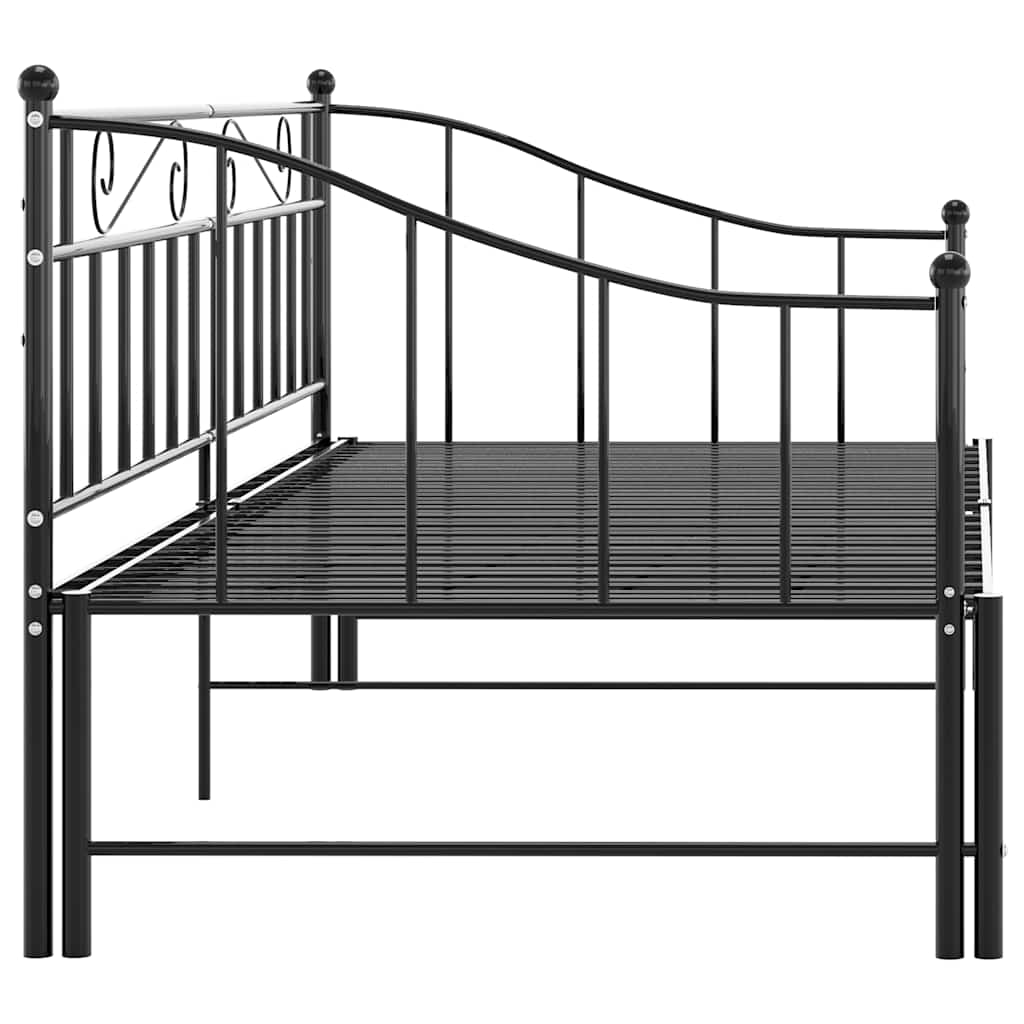 Cadre de canapé-lit extensible sans matelas Noir Métal 90x200cm - XIOS