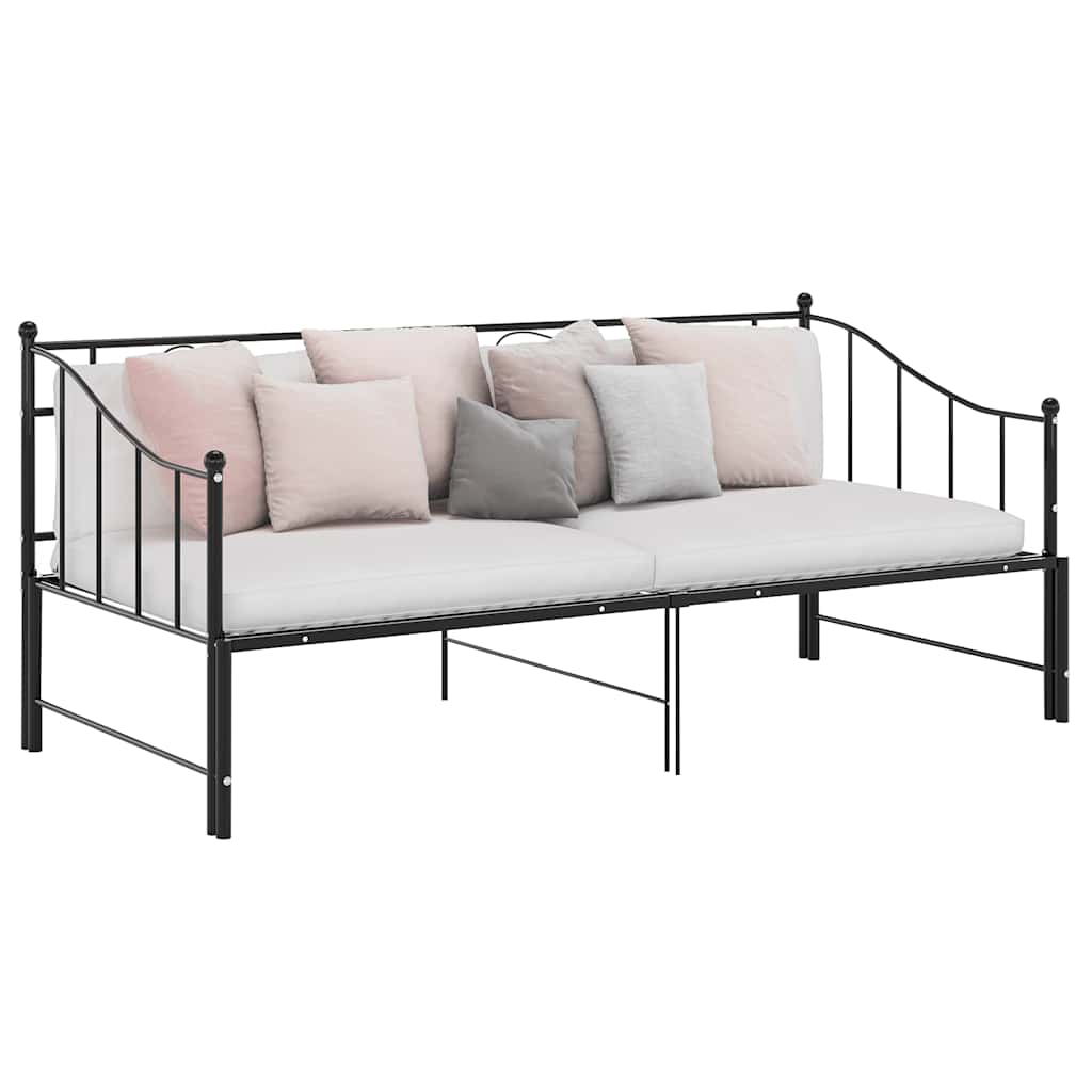 Cadre de canapé-lit extensible sans matelas Noir Métal 90x200cm - XIOS