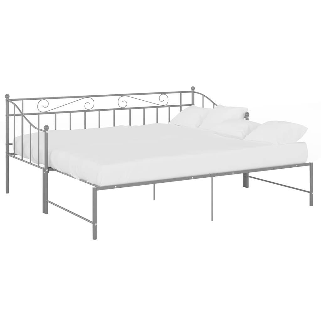 Cadre de canapé-lit extensible sans matelas gris métal 90x200cm - XIOS