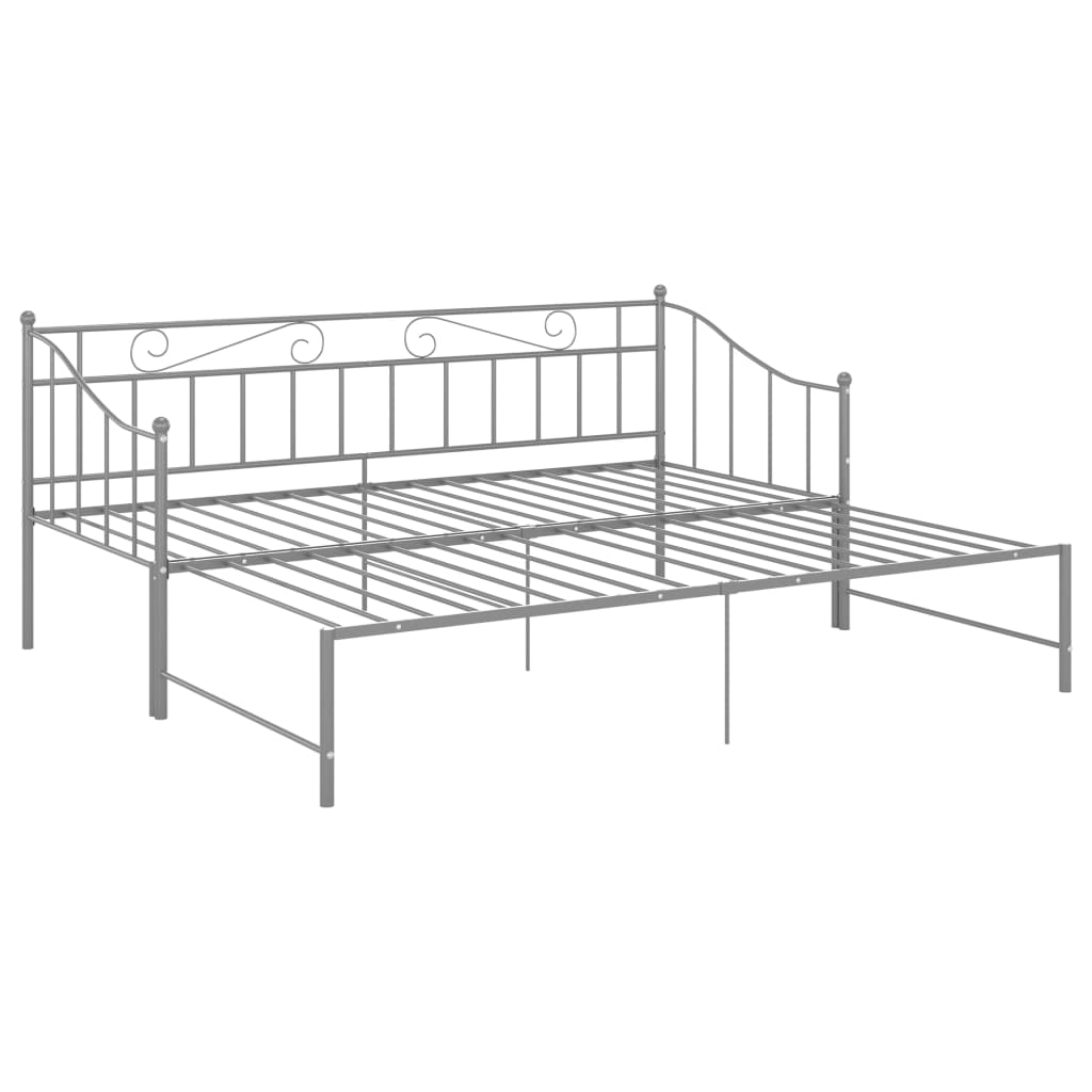 Cadre de canapé-lit extensible sans matelas gris métal 90x200cm - XIOS