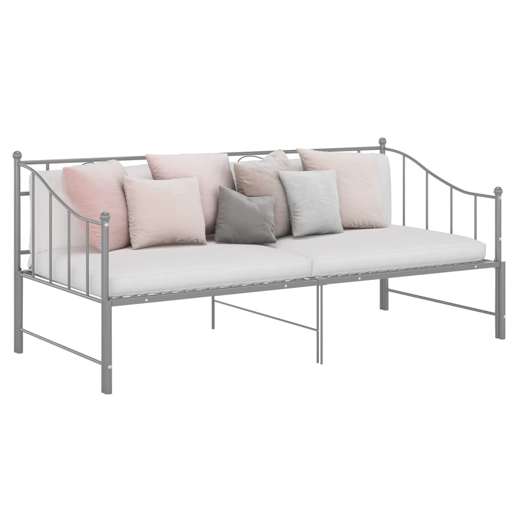 Cadre de canapé-lit extensible sans matelas gris métal 90x200cm - XIOS