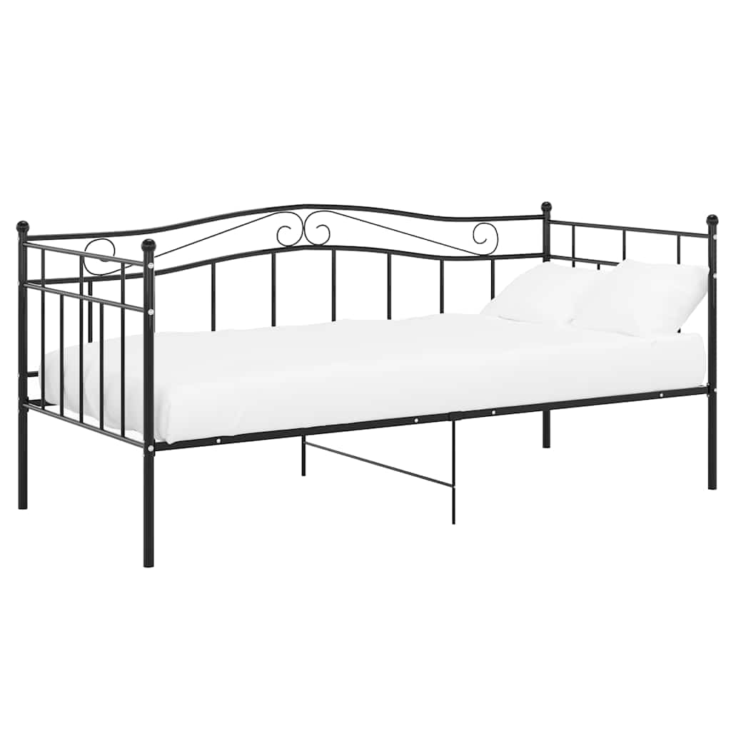 Cadre de canapé-lit sans matelas noir métal 90x200 cm - XIOS