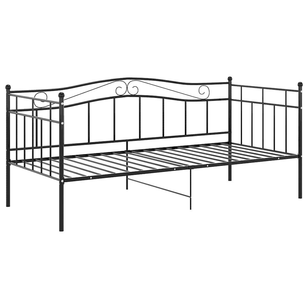 Cadre de canapé-lit sans matelas noir métal 90x200 cm - XIOS