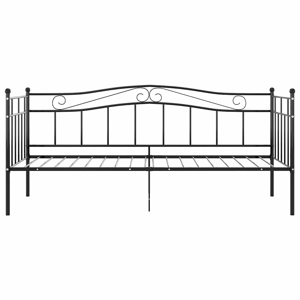 Cadre de canapé-lit sans matelas noir métal 90x200 cm - XIOS