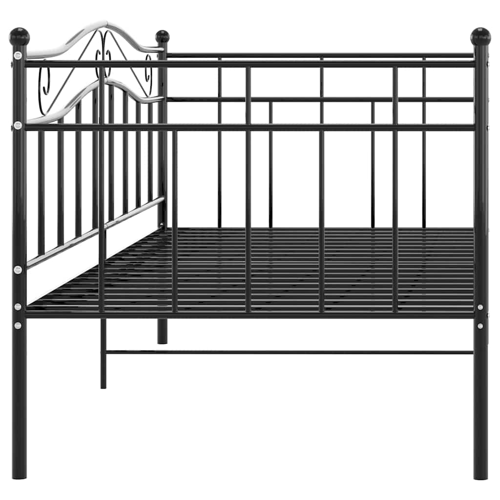 Cadre de canapé-lit sans matelas noir métal 90x200 cm - XIOS