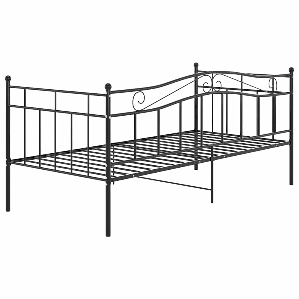 Cadre de canapé-lit sans matelas noir métal 90x200 cm - XIOS