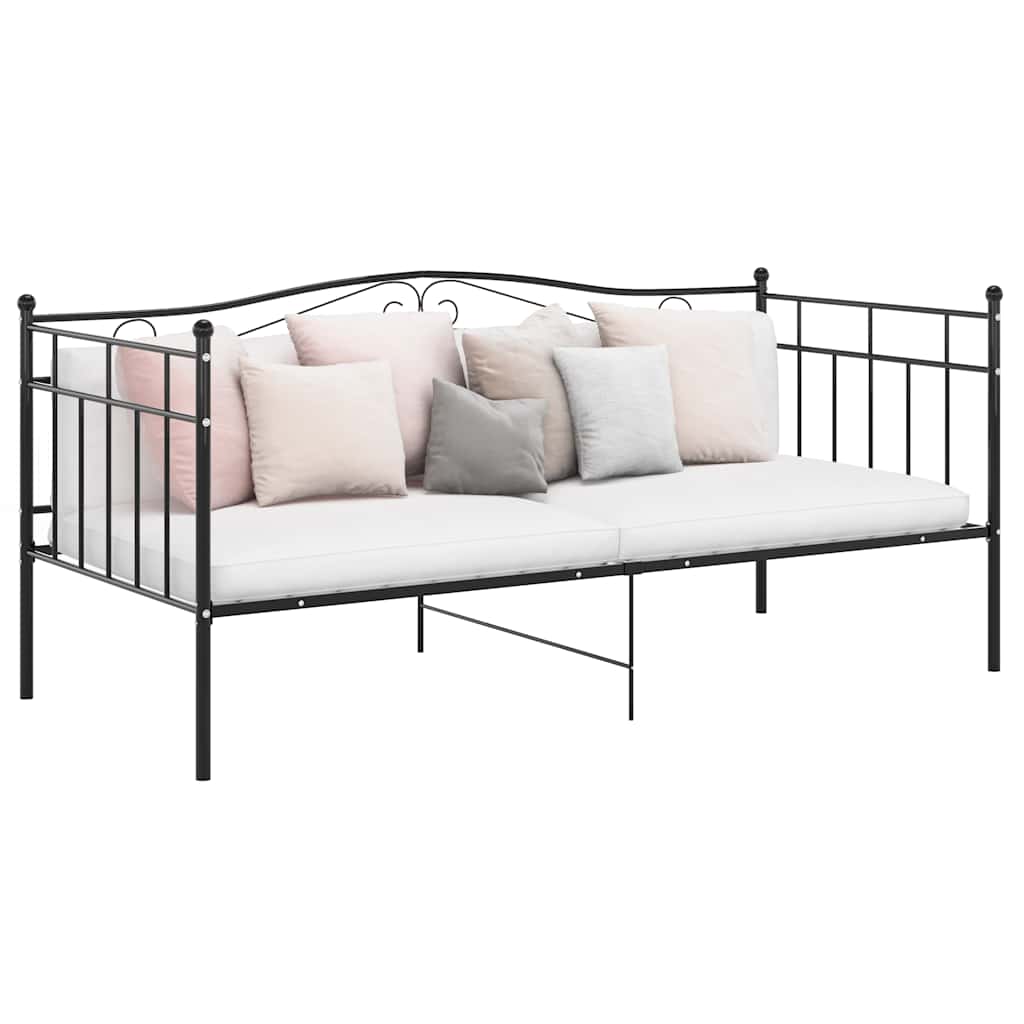 Cadre de canapé-lit sans matelas noir métal 90x200 cm - XIOS