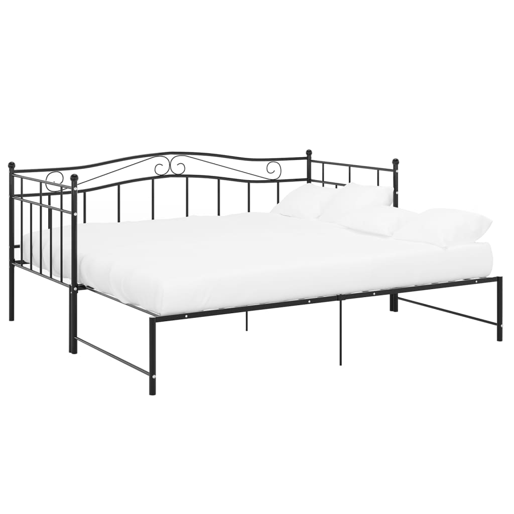 Cadre de canapé-lit extensible sans matelas Noir Métal 90x200cm - XIOS