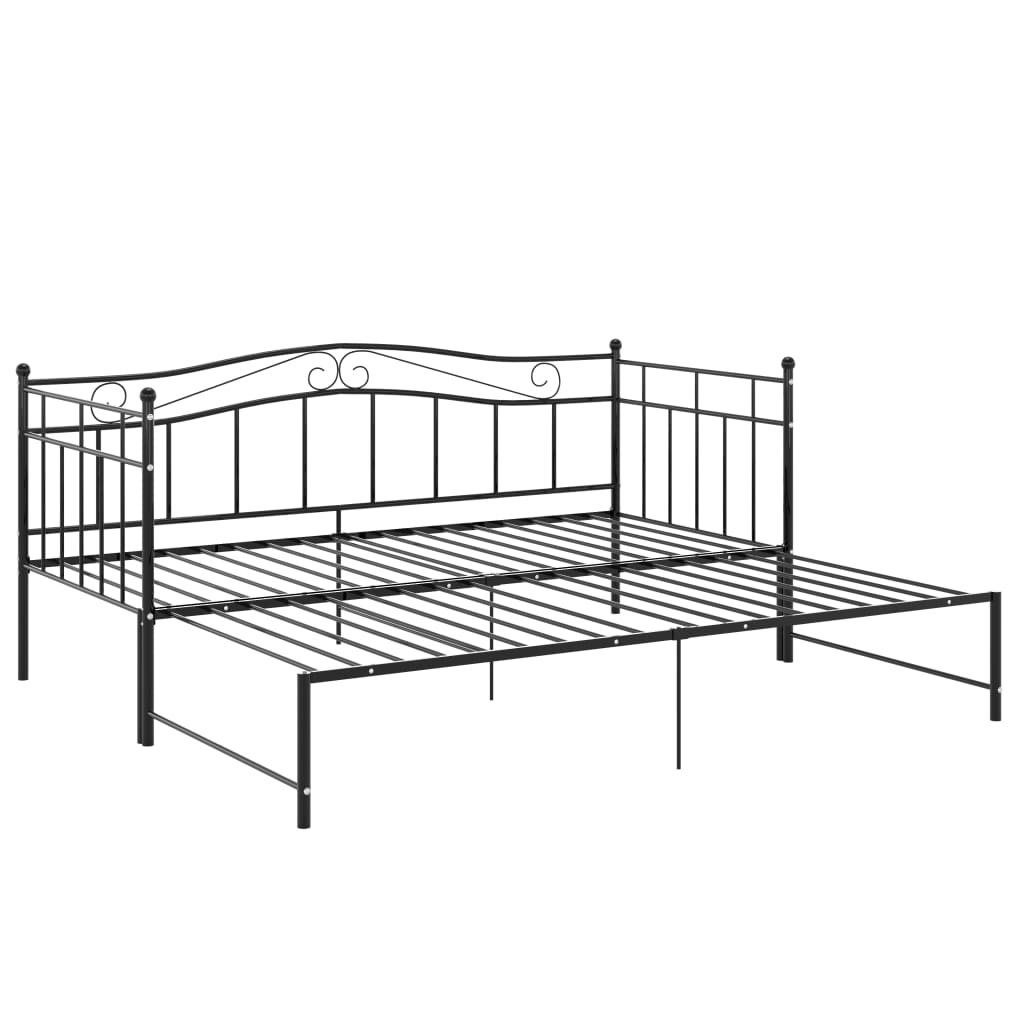 Cadre de canapé-lit extensible sans matelas Noir Métal 90x200cm - XIOS