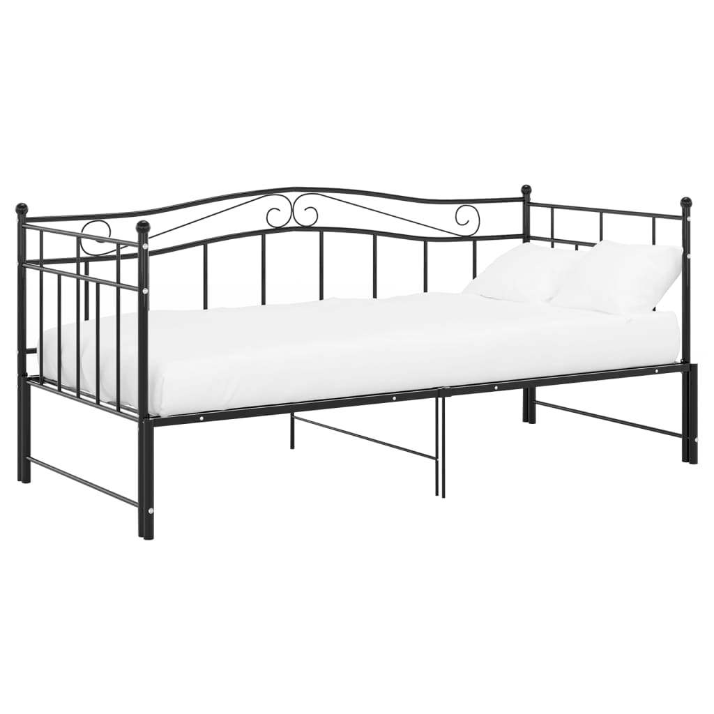 Cadre de canapé-lit extensible sans matelas Noir Métal 90x200cm - XIOS