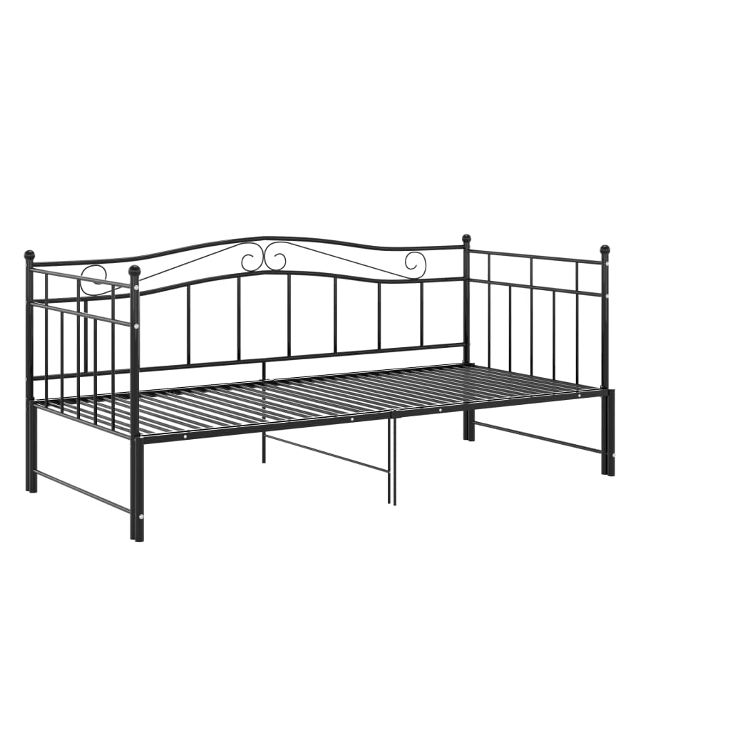 Cadre de canapé-lit extensible sans matelas Noir Métal 90x200cm - XIOS