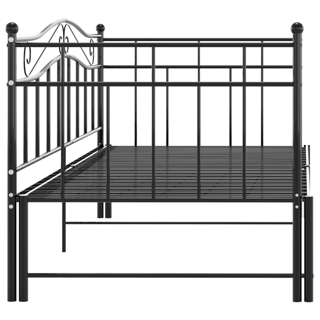 Cadre de canapé-lit extensible sans matelas Noir Métal 90x200cm - XIOS
