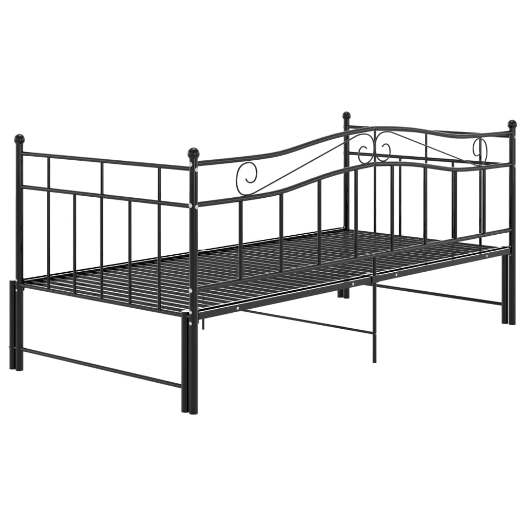 Cadre de canapé-lit extensible sans matelas Noir Métal 90x200cm - XIOS