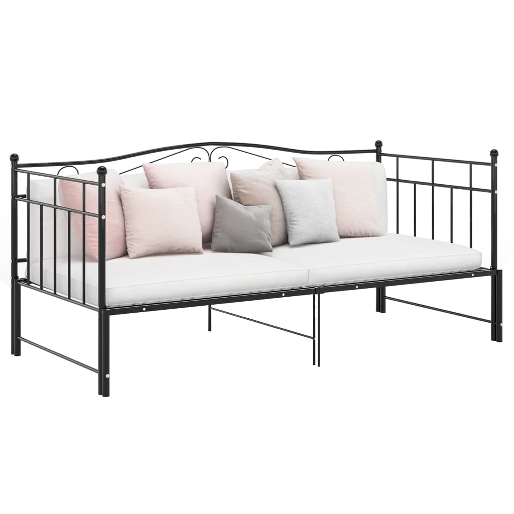 Cadre de canapé-lit extensible sans matelas Noir Métal 90x200cm - XIOS